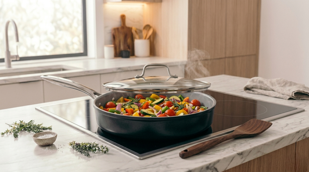 Cooking vegetables in Ninja Ceramic Pro sauté pan