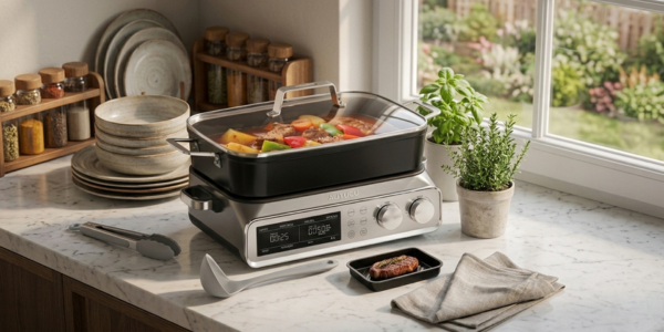 AUTUCU N21NA Pro 10-quart multi-cooker in a family kitchen setting