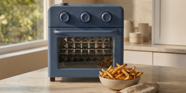 Our Place Wonder Oven Blue Salt on countertop