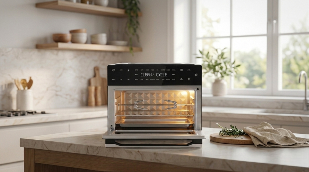 Beelicious 32QT Extra Large Air Fryer Toaster Oven on kitchen countertop
