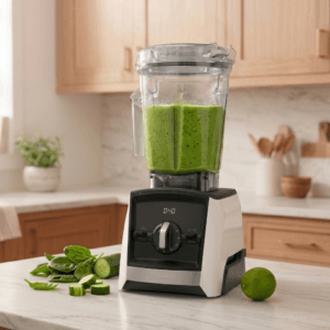 Vitamix A2300 Ascent Series Smart Blender in white on a modern kitchen counter
