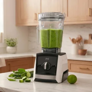 Vitamix A2300 Ascent Series Smart Blender in white on a modern kitchen counter